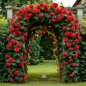 Роза плетистая Алый Триумф купить по цене от 319р. в интернет-магазине «Посадика» с доставкой почтой в в Светлыйе и по всей России – [изображение №1].